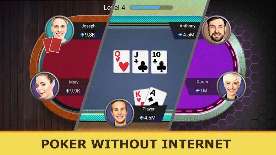 Скачать Poker Offline: Texas Holdem взлом на бесконечные деньги + мод меню screen 2