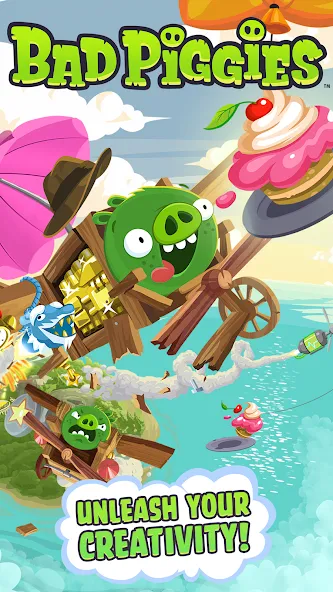 Скачать Bad Piggies (Бэд Пиггиз) взлом на бесконечные деньги + мод меню screen 1