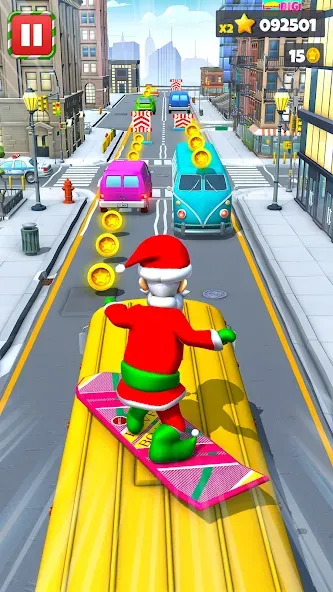 Скачать Xmas Santa Surfer Running Game (Ксмас Санта Серфер Раннинг Гейм) взлом на бесконечные деньги + мод меню screen 1