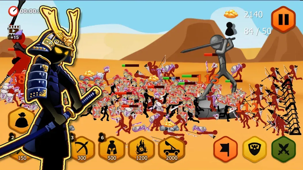 Скачать Stickman Battle 2: Empires War (Стикмен Битва 2) взлом на бесконечные деньги + мод меню screen 4