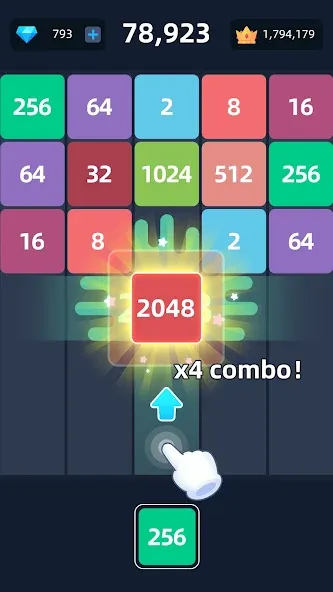 Скачать 2048™ Merge Block Puzzle (Слияние блочных головоломок) взлом на бесконечные деньги + мод меню screen 4