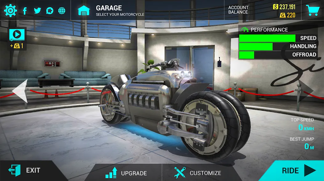 Скачать Ultimate Motorcycle Simulator (Ультимативный Мотоциклетный Симулятор) взлом на бесконечные деньги + мод меню screen 2