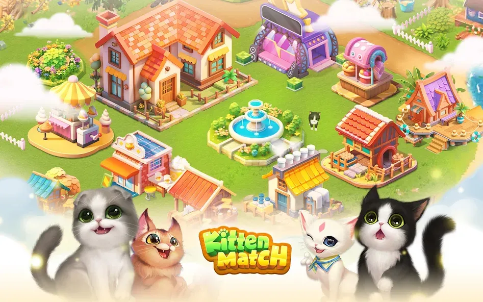 Скачать Kitten Match (Киттен Матч) взлом на бесконечные деньги + мод меню screen 1