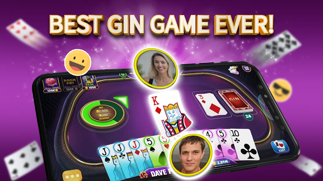 Скачать Gin Rummy Elite: Online Game (Джин Рамми) взлом на бесконечные деньги + мод меню screen 1