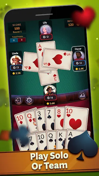 Скачать Spades — Offline Card Games (Спейдс) взлом на бесконечные деньги + мод меню screen 2