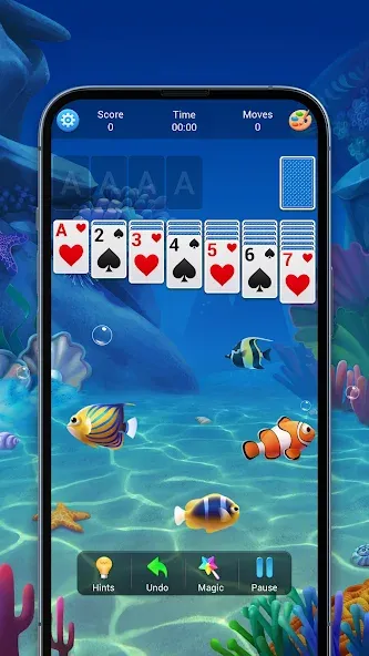 Скачать Solitaire, Klondike Card Games взлом на бесконечные деньги + мод меню screen 1