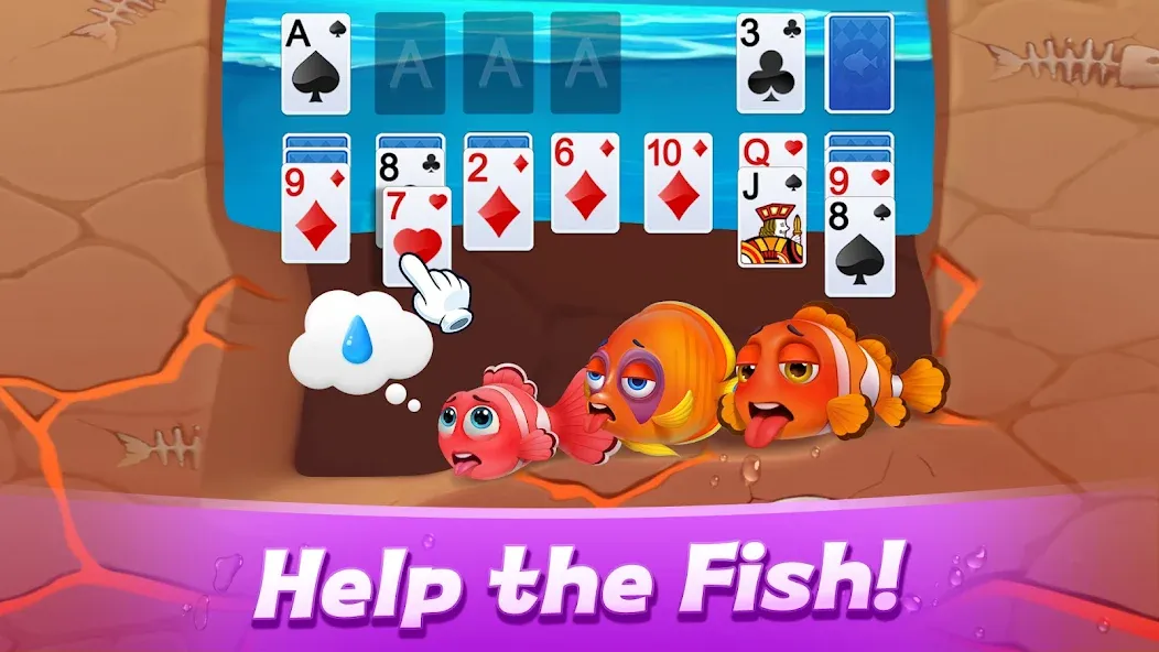 Скачать Solitaire 3D Fish взлом на бесконечные деньги + мод меню screen 1