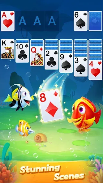 Скачать Solitaire 3D Fish взлом на бесконечные деньги + мод меню screen 4