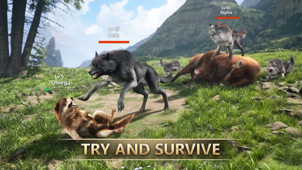 Скачать Wolf Game: Wild Animal Wars (Вулф Гейм) взлом на бесконечные деньги + мод меню screen 1