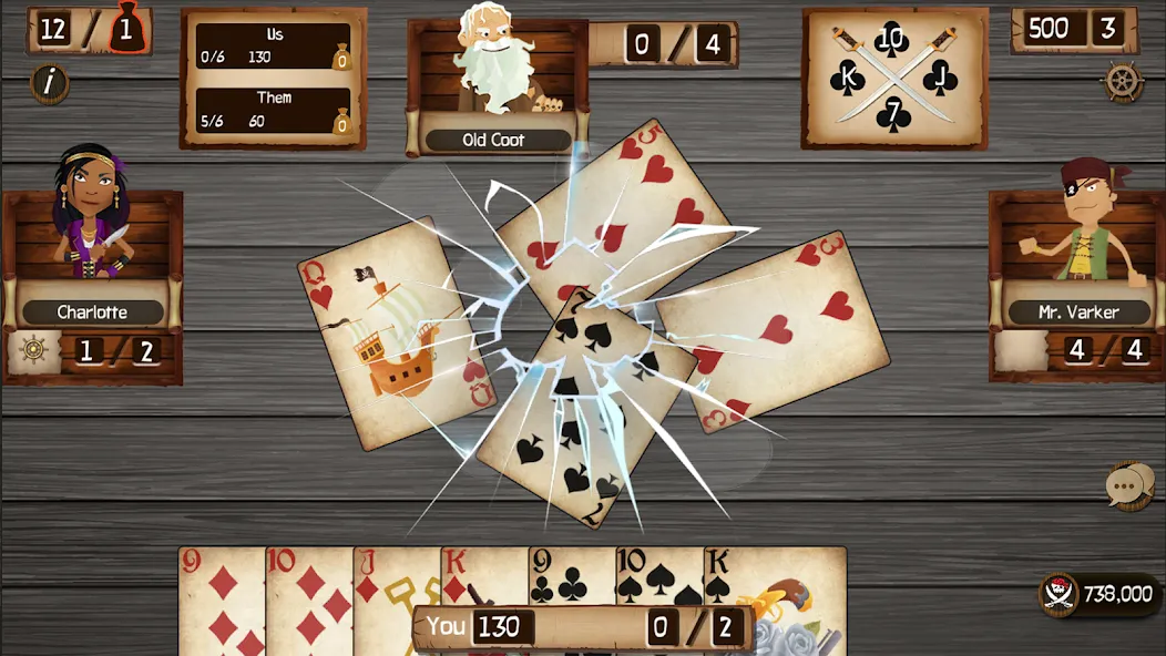 Скачать Spades Cutthroat Pirates (Спейдс Каттхроат Пирейтс) взлом на бесконечные деньги + мод меню screen 1