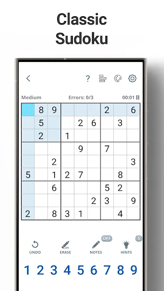 Скачать Sudoku Levels: Daily Puzzles взлом на бесконечные деньги + мод меню screen 1