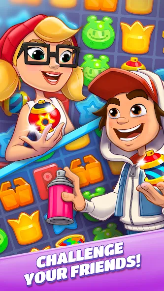 Скачать Subway Surfers Match (Сабвей Серферс Матч) взлом на бесконечные деньги + мод меню screen 4