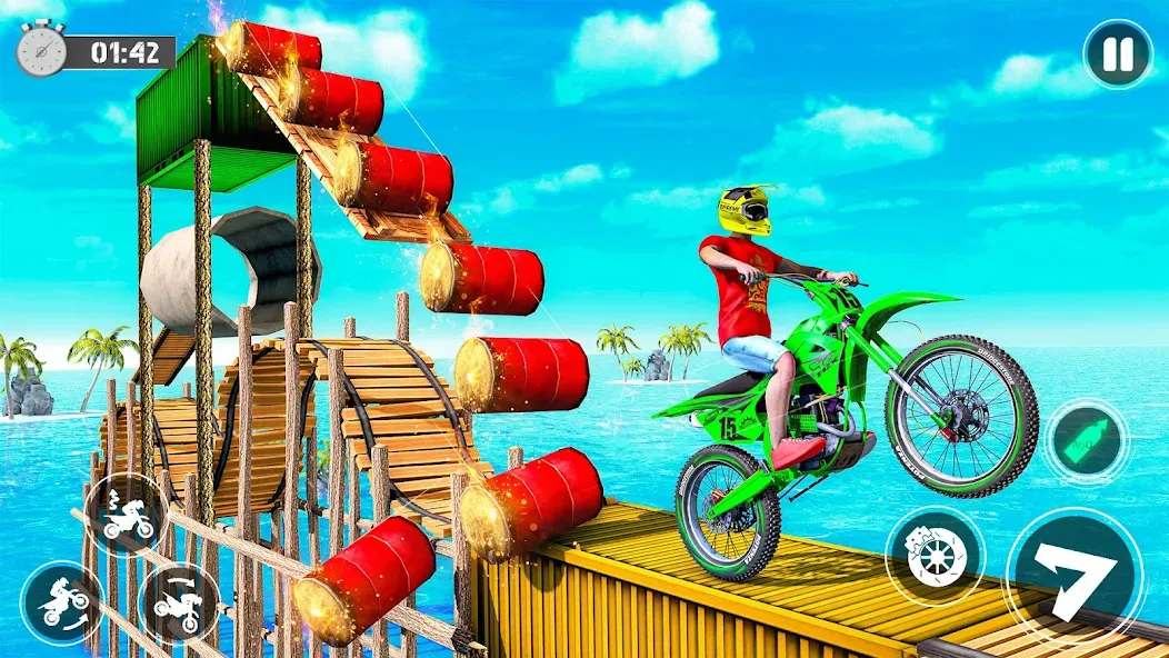 Скачать Bike Stunt Race Tricks Master взлом на бесконечные деньги + мод меню screen 3