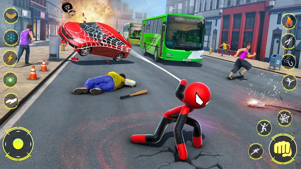 Скачать StickMan Rope Hero Spider Game (Стикмен Роуп Хиро Спайдер Гейм) взлом на бесконечные деньги + мод меню screen 3