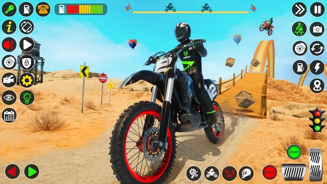 Скачать Bike Stunt Games Stunt Bike 3D (Байк стант рэмп игра Байк Джамп) взлом на бесконечные деньги + мод меню screen 1