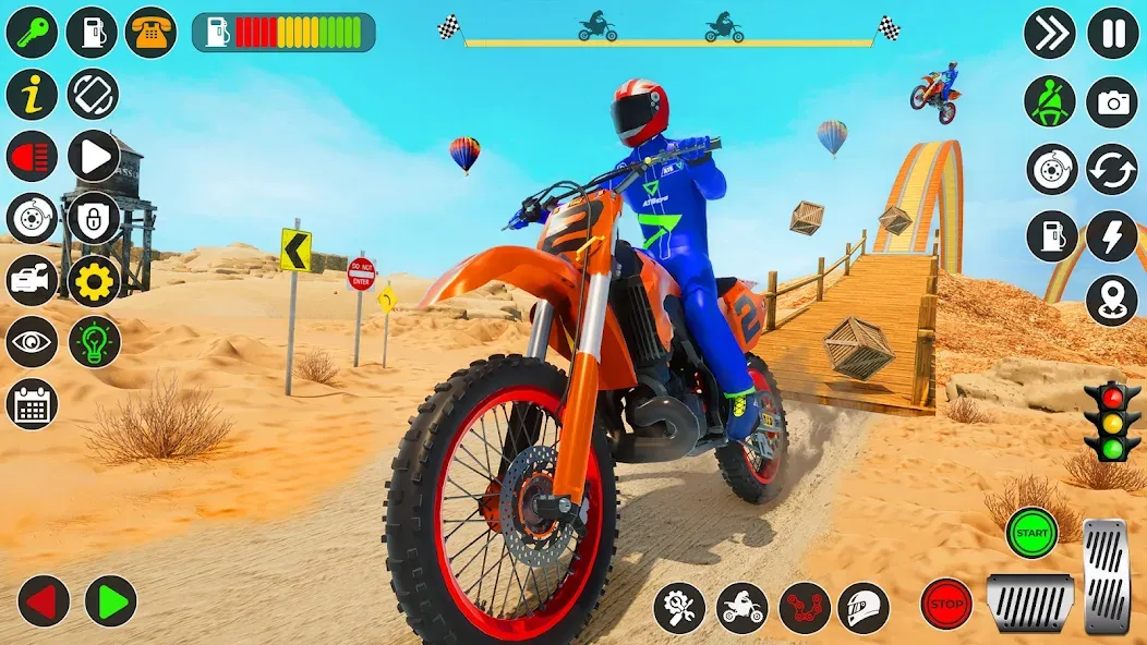 Скачать Bike Stunt Games Stunt Bike 3D (Байк стант рэмп игра Байк Джамп) взлом на бесконечные деньги + мод меню screen 2