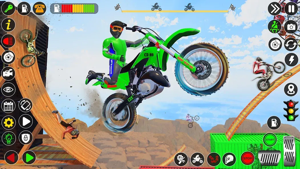 Скачать Bike Stunt Games Stunt Bike 3D (Байк стант рэмп игра Байк Джамп) взлом на бесконечные деньги + мод меню screen 3