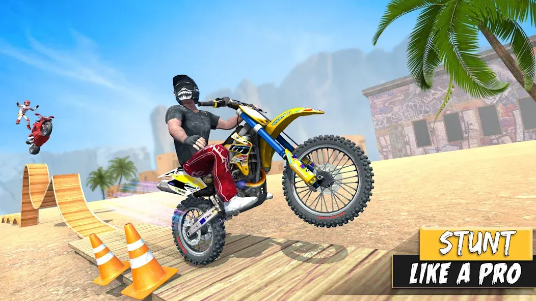 Скачать Bike Stunt Games Stunt Bike 3D (Байк стант рэмп игра Байк Джамп) взлом на бесконечные деньги + мод меню screen 4