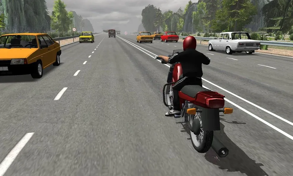 Скачать Russian Moto Traffic Rider 3D взлом на бесконечные деньги + мод меню screen 1