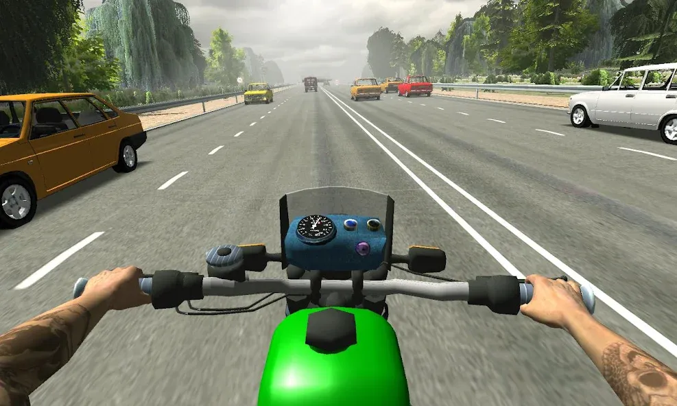 Скачать Russian Moto Traffic Rider 3D взлом на бесконечные деньги + мод меню screen 3