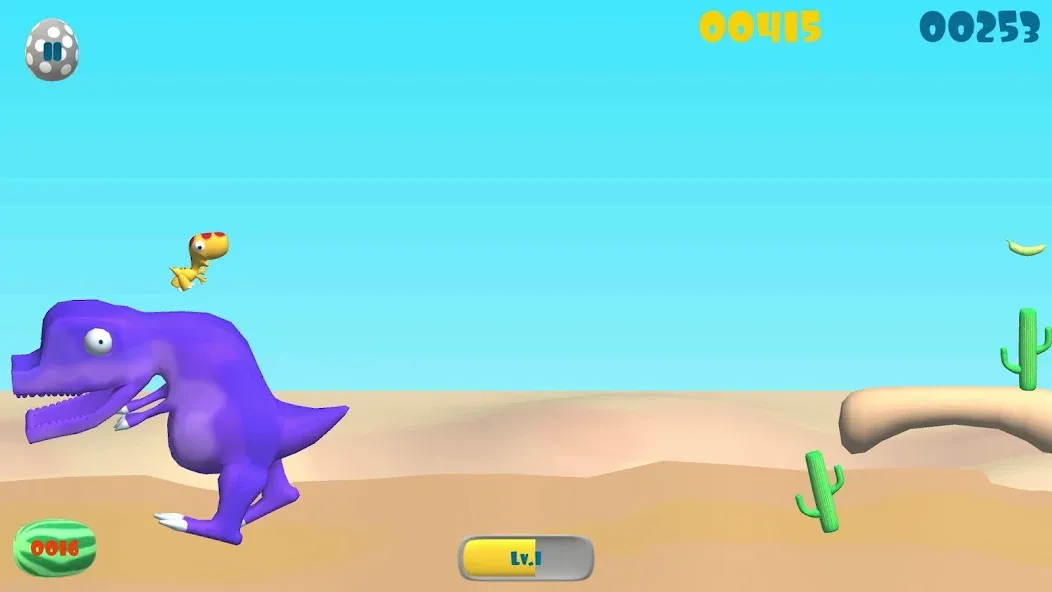 Скачать Dinosaur Run (Динозавр Ран) взлом на бесконечные деньги + мод меню screen 1