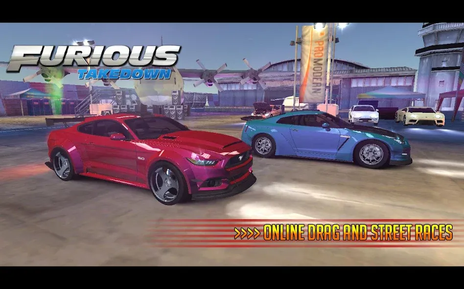 Скачать Furious: Takedown Racing (Фьюриъс) взлом на бесконечные деньги + мод меню screen 2