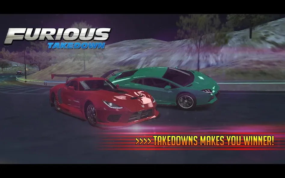 Скачать Furious: Takedown Racing (Фьюриъс) взлом на бесконечные деньги + мод меню screen 4