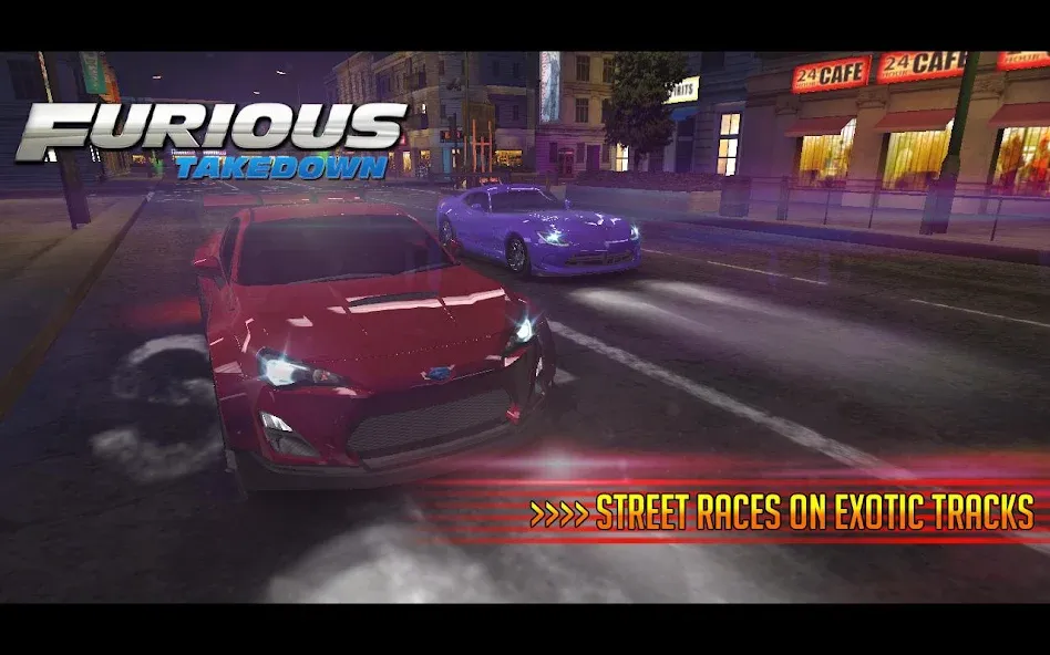 Скачать Furious: Takedown Racing (Фьюриъс) взлом на бесконечные деньги + мод меню screen 5