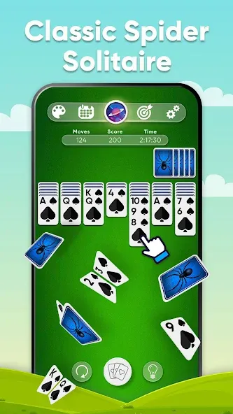 Скачать Spider Solitaire (Спайдер Солитер) взлом на бесконечные деньги + мод меню screen 1