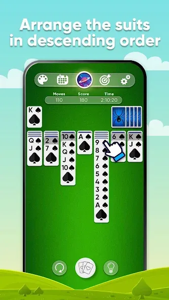 Скачать Spider Solitaire (Спайдер Солитер) взлом на бесконечные деньги + мод меню screen 2