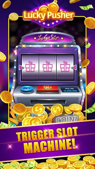 Скачать Lucky Cash Pusher Coin Games (Лаки Кэш Пушер Коин Геймс) взлом на бесконечные деньги + мод меню screen 2