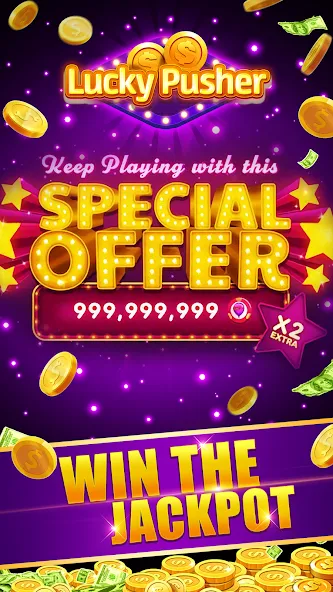 Скачать Lucky Cash Pusher Coin Games (Лаки Кэш Пушер Коин Геймс) взлом на бесконечные деньги + мод меню screen 3