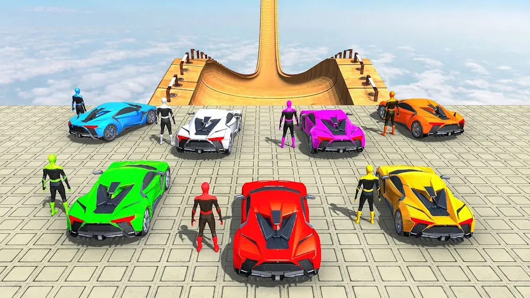 Скачать Mega Ramp Car Games Car Stunts взлом на бесконечные деньги + мод меню screen 1