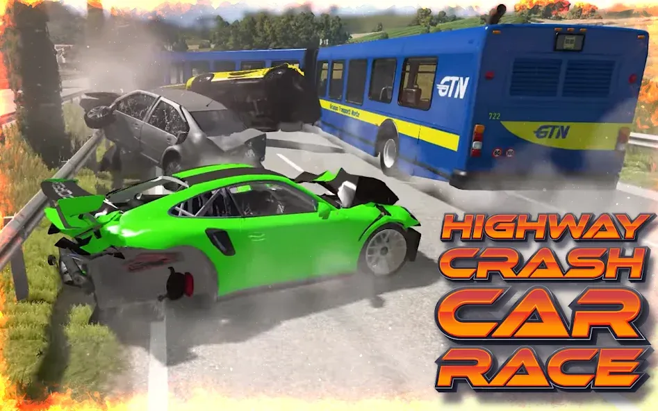 Скачать Highway Crash Car Race взлом на бесконечные деньги + мод меню screen 3