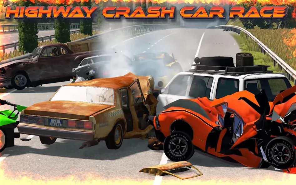 Скачать Highway Crash Car Race взлом на бесконечные деньги + мод меню screen 4