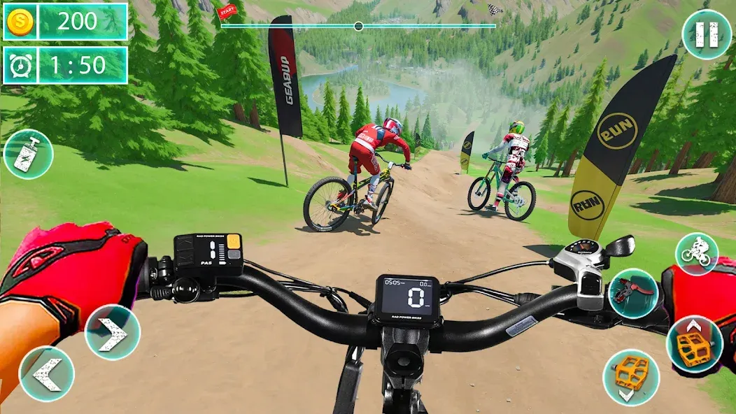 Скачать MTB Downhill: BMX Racer взлом на бесконечные деньги + мод меню screen 2