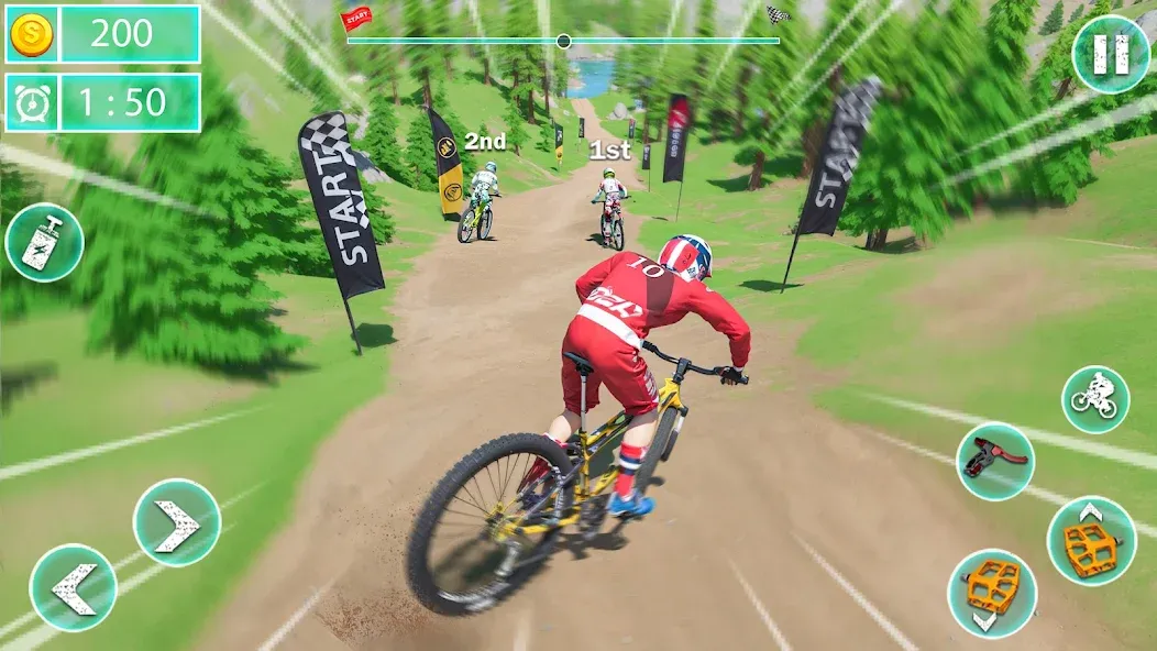 Скачать MTB Downhill: BMX Racer взлом на бесконечные деньги + мод меню screen 4