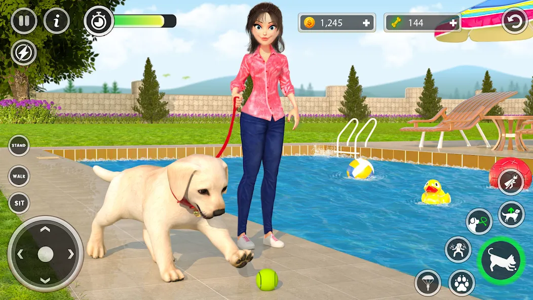 Скачать Dog Simulator Pet Dog Games 3D взлом на бесконечные деньги + мод меню screen 2