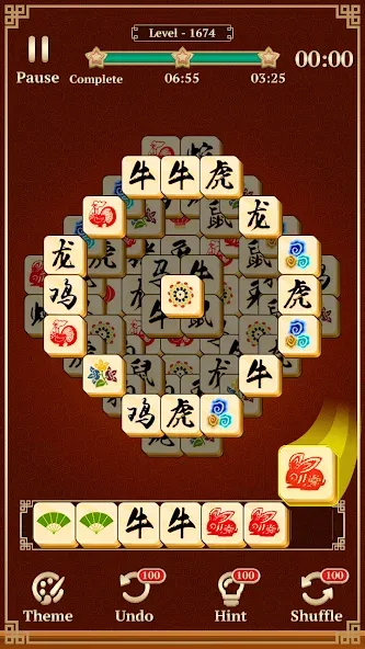 Скачать Mahjong Solitaire: 3 Tiles (Маджонг Классик) взлом на бесконечные деньги + мод меню screen 4