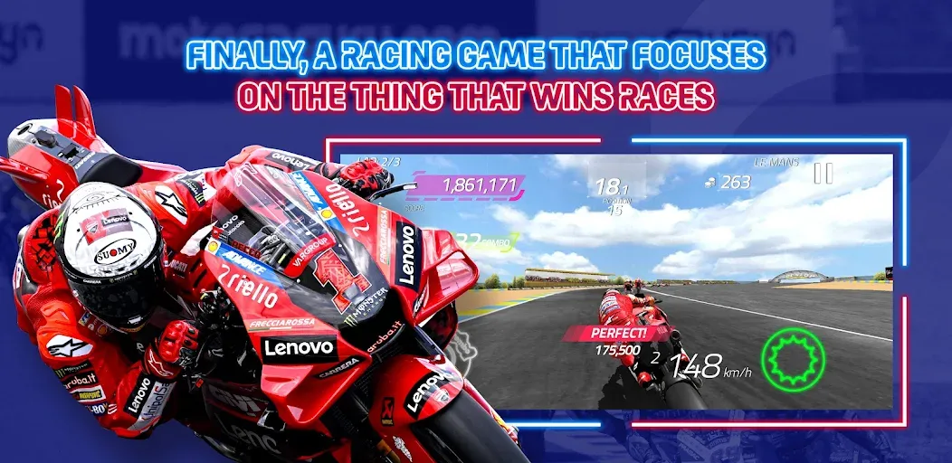 Скачать MotoGP Racing '23 взлом на бесконечные деньги + мод меню screen 1