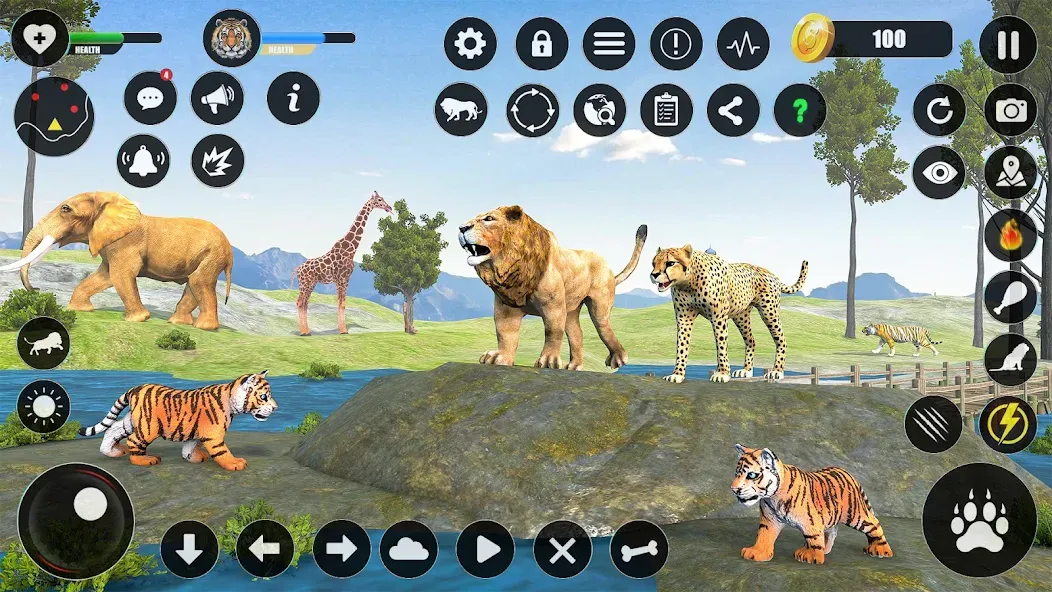 Скачать Tiger Simulator Animal Games (Тигровый симулятор  игры с животными) взлом на бесконечные деньги + мод меню screen 1