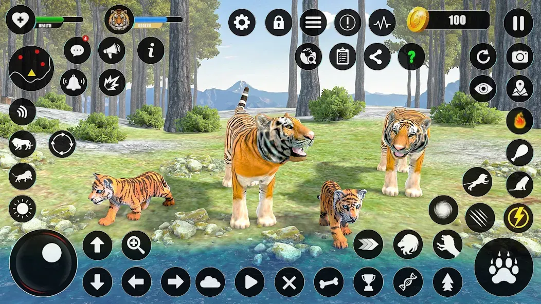 Скачать Tiger Simulator Animal Games (Тигровый симулятор  игры с животными) взлом на бесконечные деньги + мод меню screen 2