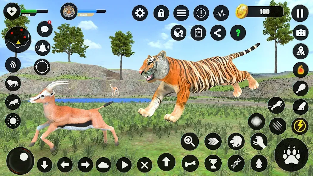 Скачать Tiger Simulator Animal Games (Тигровый симулятор  игры с животными) взлом на бесконечные деньги + мод меню screen 3