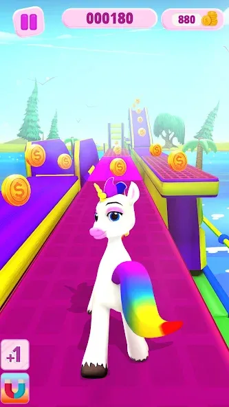 Скачать Unicorn Kingdom: Running Games (Юникорн Кингдом) взлом на бесконечные деньги + мод меню screen 3