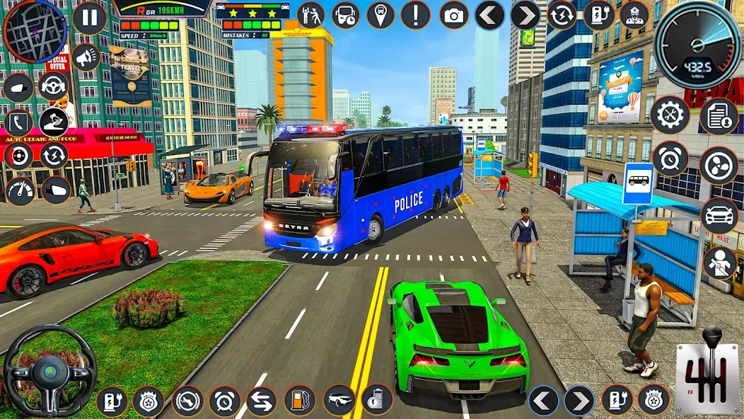 Скачать City Bus Simulator Bus Game 3D (Полицейский автобус симулятор) взлом на бесконечные деньги + мод меню screen 1