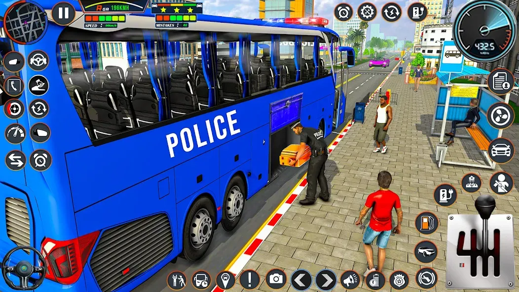 Скачать City Bus Simulator Bus Game 3D (Полицейский автобус симулятор) взлом на бесконечные деньги + мод меню screen 2