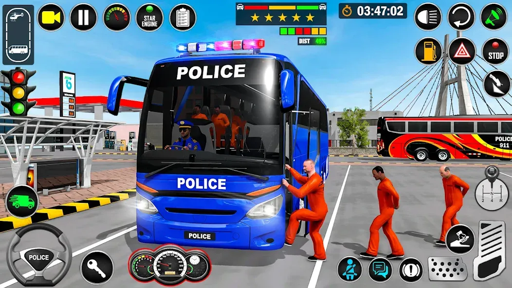 Скачать City Bus Simulator Bus Game 3D (Полицейский автобус симулятор) взлом на бесконечные деньги + мод меню screen 3