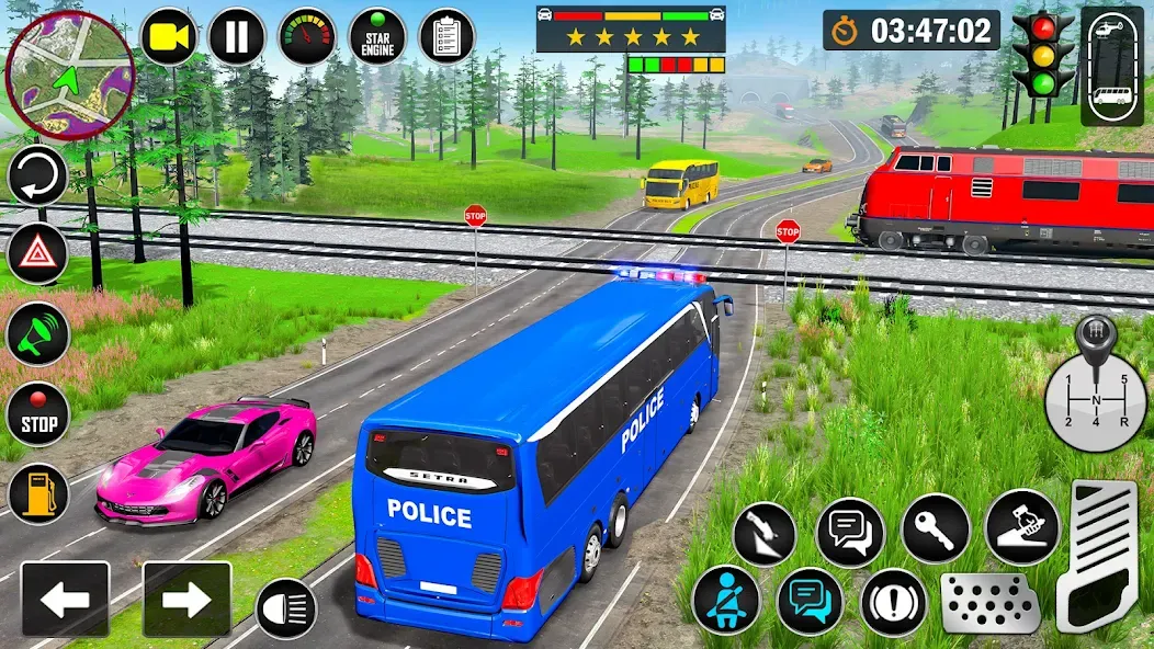 Скачать City Bus Simulator Bus Game 3D (Полицейский автобус симулятор) взлом на бесконечные деньги + мод меню screen 4