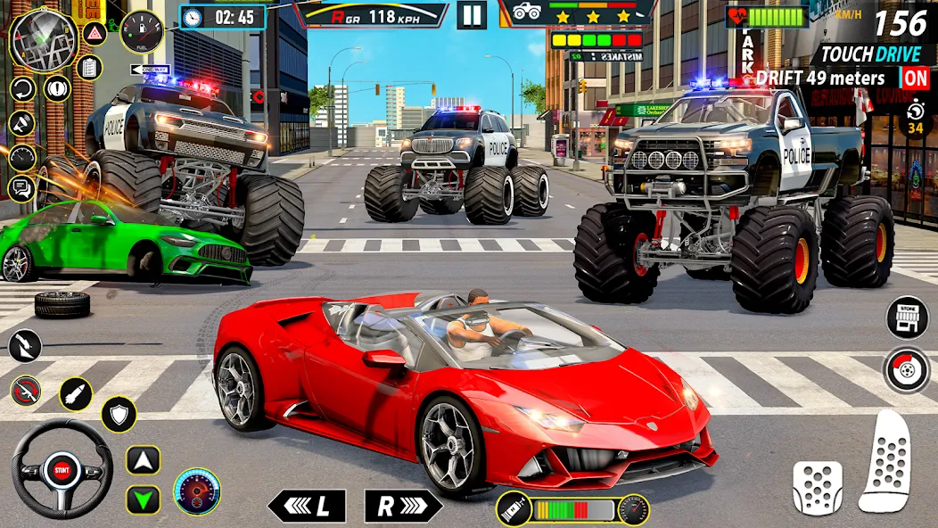 Скачать Police Monster Truck Car Games взлом на бесконечные деньги + мод меню screen 3