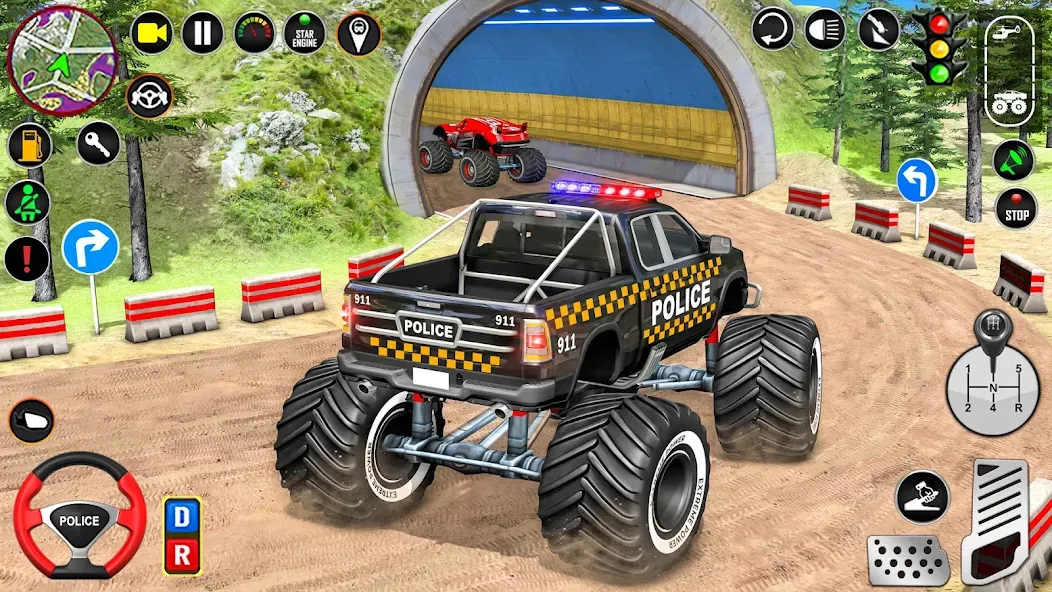 Скачать Police Monster Truck Car Games взлом на бесконечные деньги + мод меню screen 4